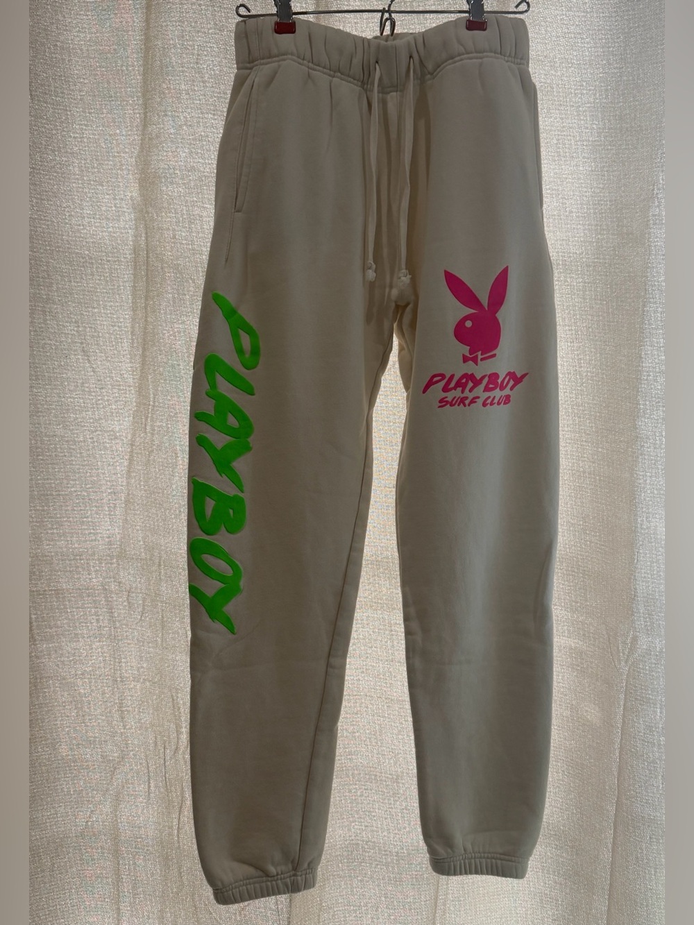 Playboy by PacSun Surf Club Sweatpants Joggers Size Small Neon Graphic